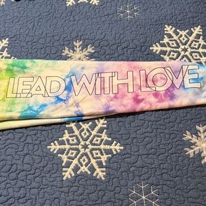 Peloton leggings Colorful 'Lead With Love' Tie-Dye Size M